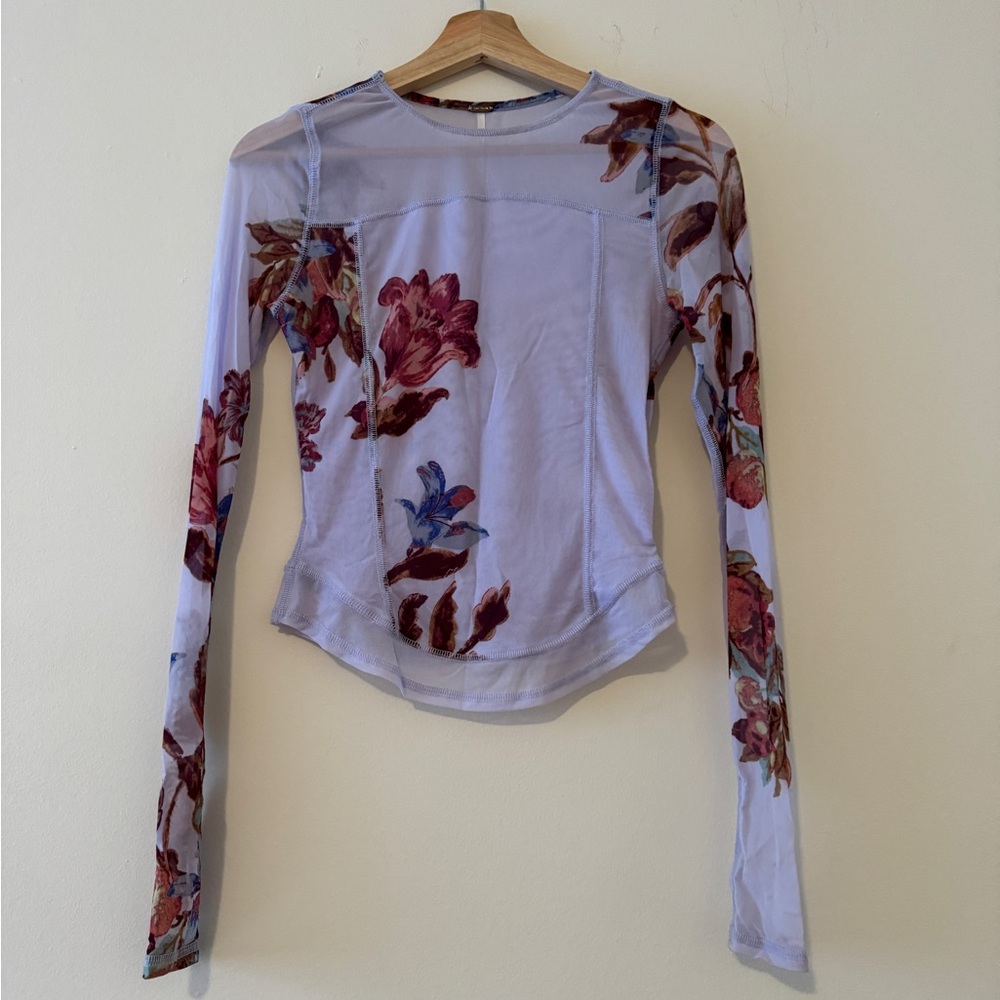 Free People Sheer Floral Longsleeve